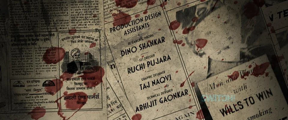 Detective Byomkesh Bakshy for Yash Raj Films and Dibakar Banerjee Productions — end-credit production-design title still