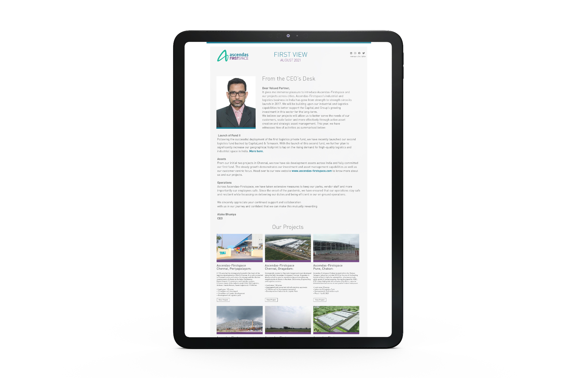 Ascendas Firstspace newsletter design