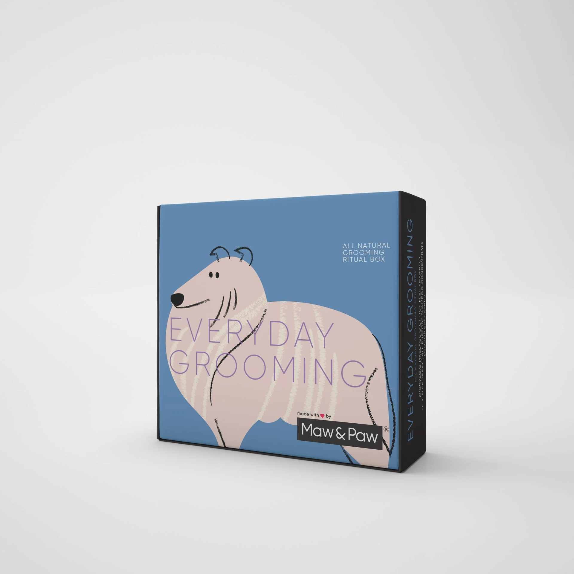 Maw & Paw everyday grooming ritual box with illustrated dog design