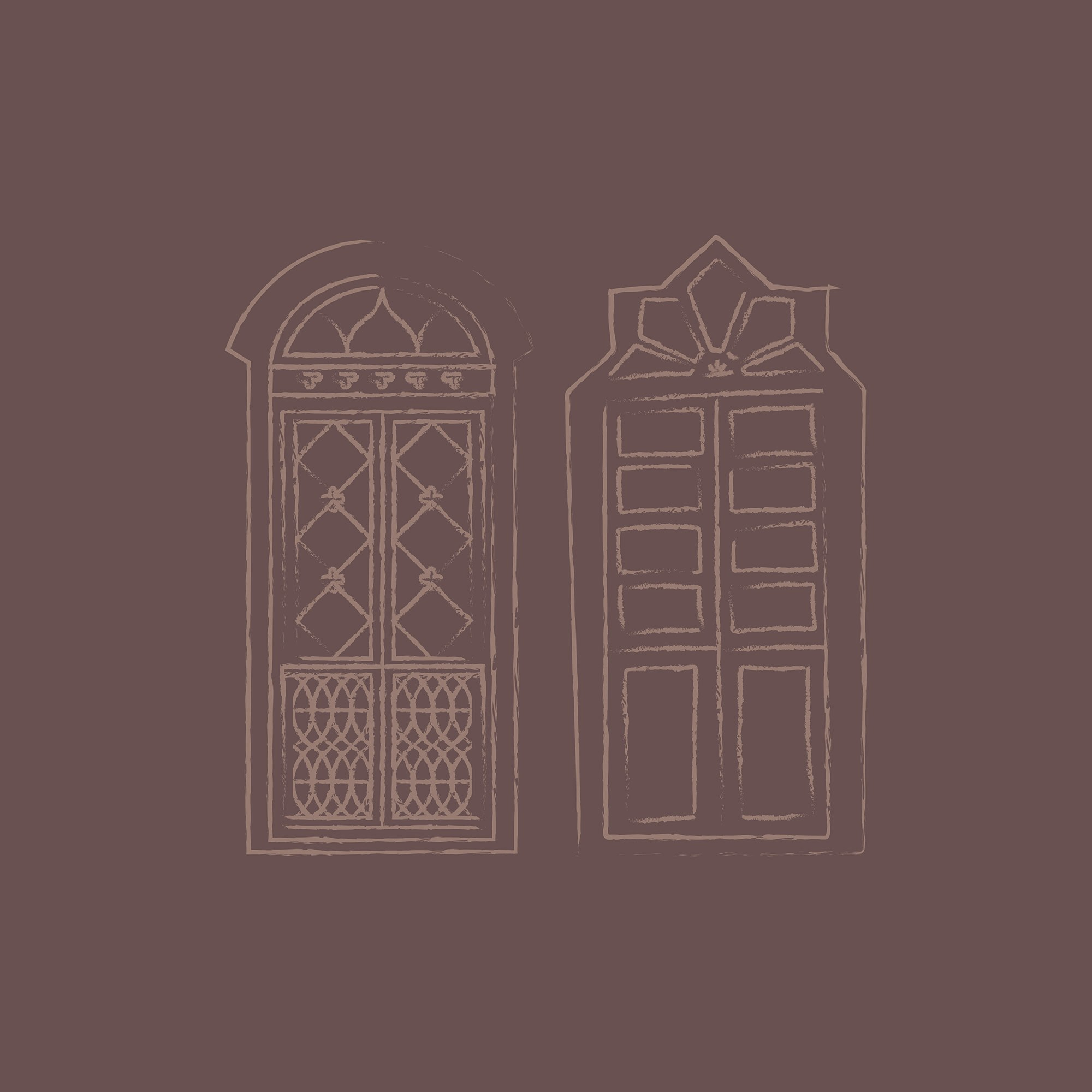 TAUPE architectural door illustrations showing Portuguese colonial design elements and traditional Goan architecture